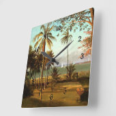 Florida Scene - 絵画 （Albert Bierstadt著） スクエア壁時計 (傾斜)