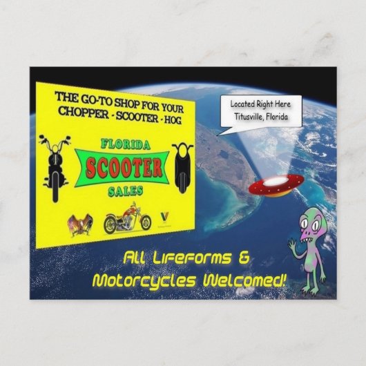 Florida Scooter Salesエイリアンはがき ポストカード (正面)