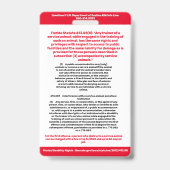 Florida SDiT (Service Dog In Training)情報バッジ バッジ (裏面)