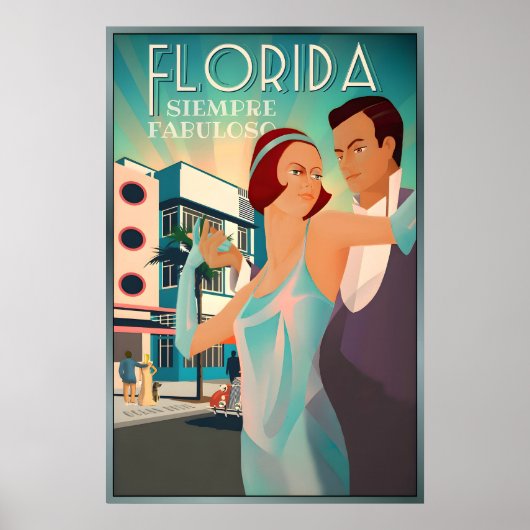 Florida Siempre Fabuloso Retro South Beach High ポスター (正面)