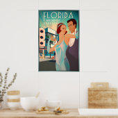 Florida Siempre Fabuloso Retro South Beach High ポスター (キッチン)