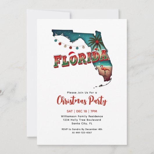 Florida State Christmas Holiday Party 招待状 (正面)
