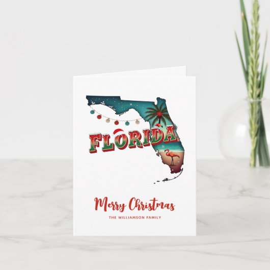 Florida State Christmas Map シーズンカード (正面)