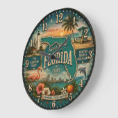 Florida State Heritage Flamingo Beaches ラージ壁時計 (傾斜)