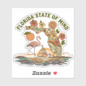 Florida State of Mind Retro Flamingo Sailboat Gift シール (シート)