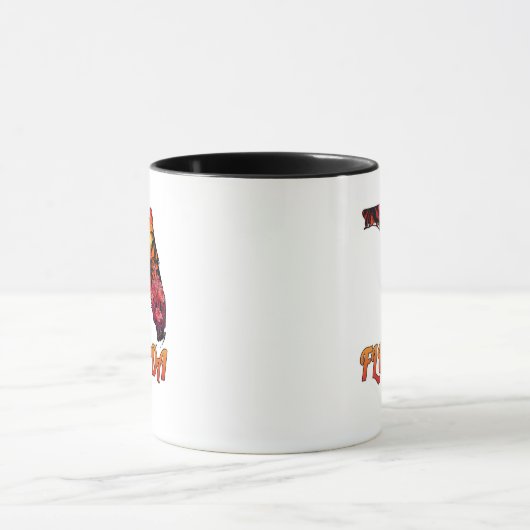 Florida State Outline Palm Trees Tattoo Style マグカップ (中央)