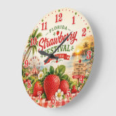 Florida Strawberry Festival Farm Fair Coastal ラージ壁時計 (傾斜)