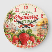Florida Strawberry Festival Farm Fair Coastal ラージ壁時計 (正面)