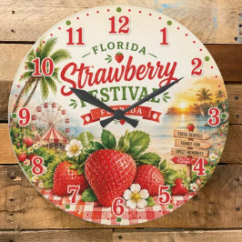 Florida Strawberry Festival Farm Fair Coastal ラージ壁時計