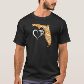 Florida Strong Silhouette Image Heart Snowbird Flo Tシャツ (正面)