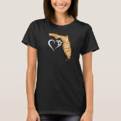Florida Strong Silhouette Image Heart Snowbird Flo Tシャツ (正面)