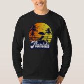Florida Sunset Beach Retro Premium Tシャツ (正面)