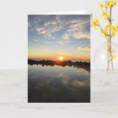 florida sunset greeting card (空白のinside) カード (黄色い花)