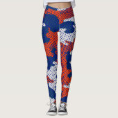 Florida Swamp Gator Blue & Orange Camo  レギンス (正面)