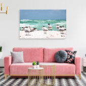 Florida Terns on White Sandy Florida Beach キャンバスプリント (インサイチュ (リビング))