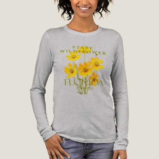 Florida Territory Coreopsis Wildflower Design トライブレンドＴシャツ (正面)
