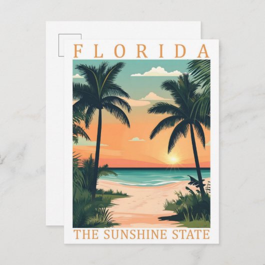 Florida the Sunshine State USA Travel Place ポストカード (正面/裏面)