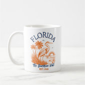 Florida The Sunshine State with Heron & Palm Tree コーヒーマグカップ (左)