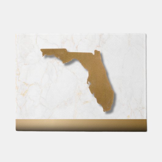 Florida Theme Elegant Modern Chic Gold & Marble ドアマット (正面)