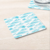 Florida Toile Coaster (Turquoise) スクエアペーパーコースター (アングル)