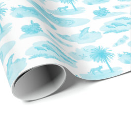 Florida Toile (Turquoise) Wrapping Paper ラッピングペーパー