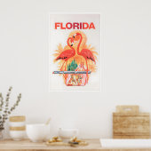 Florida Travel Poster Flamingo Art Print ポスター (キッチン)