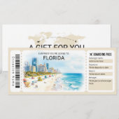 Florida Trip Boarding Pass Ticket 招待状 (正面/裏面)