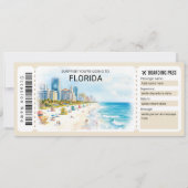 Florida Trip Boarding Pass Ticket 招待状 (正面)