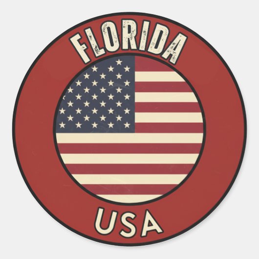 Florida United States of America ラウンドシール (正面)