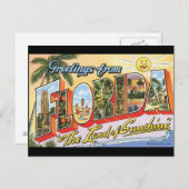 Florida_Vintage旅行ポスターからの挨拶 ポストカード (正面/裏面)