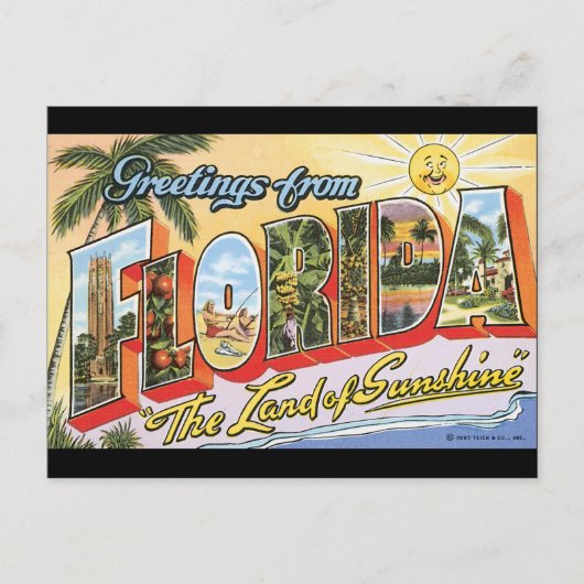 Florida_Vintage旅行ポスターからの挨拶 ポストカード (正面)