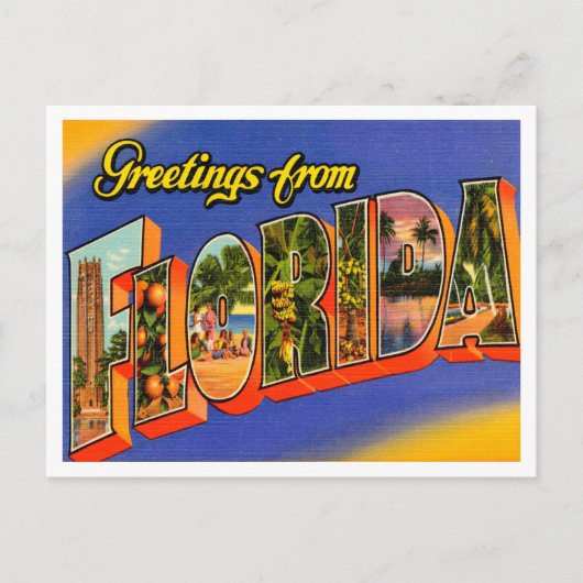 Florida Vintage Travelポストカードからの挨拶 ポストカード (正面)