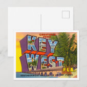 Florida Vintage Travel鍵ウェストからの挨拶 ポストカード (正面/裏面)