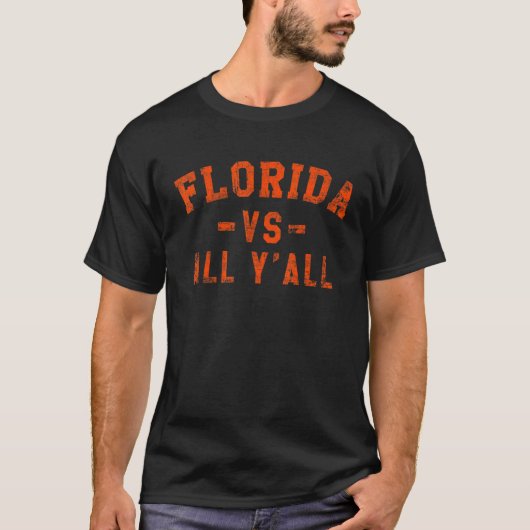 Florida Vs All YallはFL州Y'all Gatorを表す Tシャツ (正面)