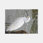 Florida's Singing Egret フリースブランケット (正面(横))