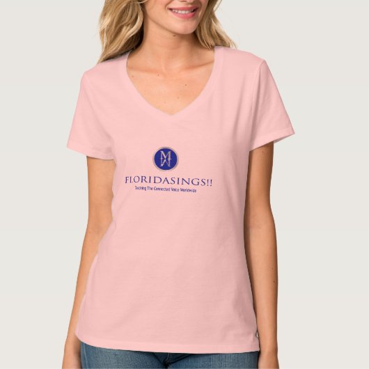 floridasingsのピンクのv首のワイシャツ tシャツ (正面)
