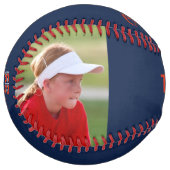 Floride Bleu Orange  Personnalisé 2 photos ソフトボール (正面左)