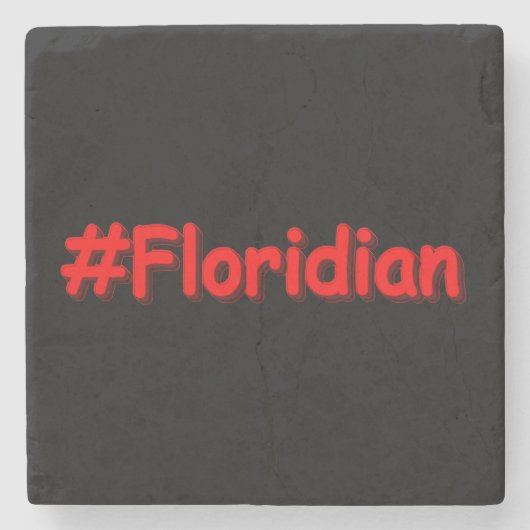 「#Floridian」かわいいデザイン。今買は ストーンコースター (正面)
