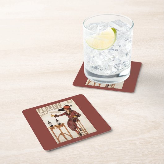 FloridoのVinos Finos - Sanlucar de Barrameda スクエアペーパーコースター (インサイチュ)