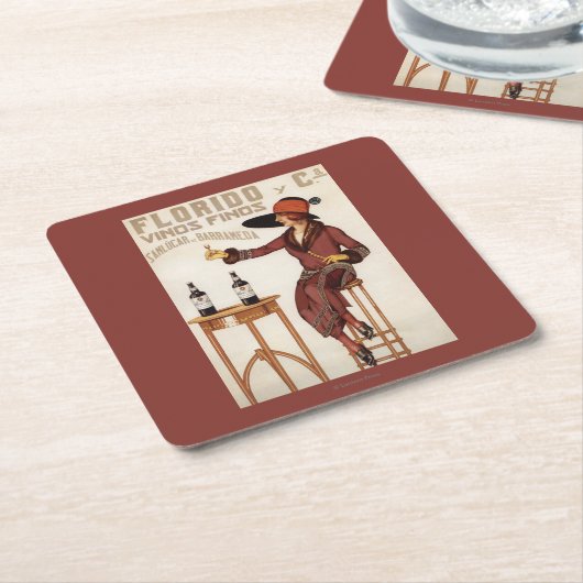 FloridoのVinos Finos - Sanlucar de Barrameda スクエアペーパーコースター (アングル)