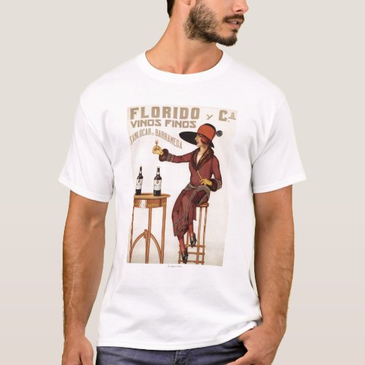 FloridoのVinos Finos - Sanlucar de Barrameda Tシャツ (正面)