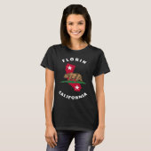 Florin California CA Flag and Bear Badge Souvenir Tシャツ (正面フル)