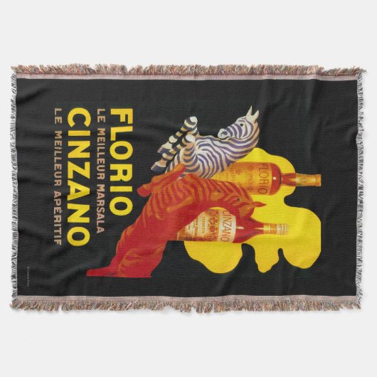 FlorioチンザノのヴィンテージPosterEurope スローブランケット (正面)