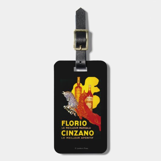 FlorioチンザノのヴィンテージPosterEurope ラゲッジタグ (正面縦)