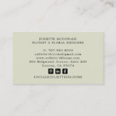 Florist Floral Designer Sage Business Card 名刺 (裏面)