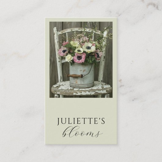 Florist Floral Designer Sage Business Card 名刺 (正面)