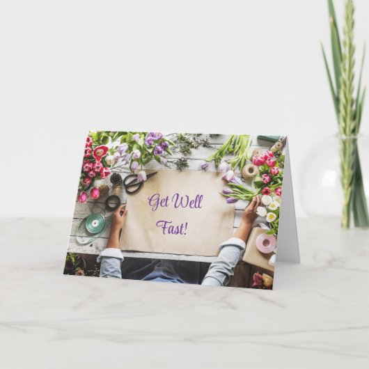 FLORIST PAPER - GET WELL CARD サンキューカード (正面)
