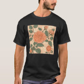 Florist Roses Pattern Illustration Flowers Leaf Wo Tシャツ (正面)