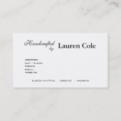 Floristaはカスタムな技術によって手作りしました 名刺 (裏面)