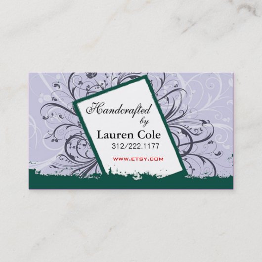 Floristaはカスタムな技術によって手作りしました 名刺 (正面)